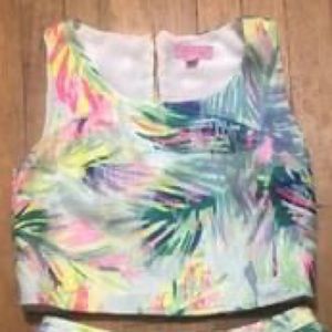 Lilly Pulitzer 2 piece skirt set size 0